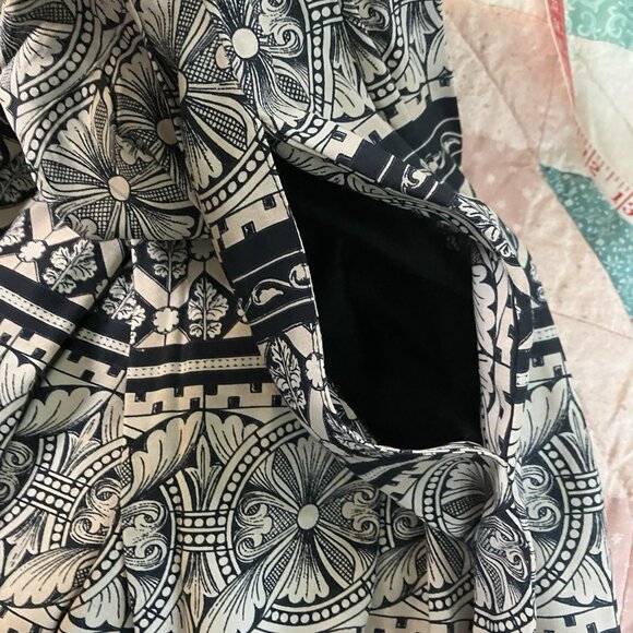 Vintage 90s Midi Maxi Pleated Skirt Womens 10 Hippie Boho Stripe Geometric Flora - Picture 9 of 9